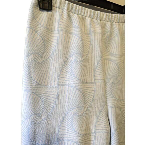 Vintage 60s Womens Suit Set Jacket Skirt Pants Mod Geometric Pastel Blue Retro L - Picture 9 of 14